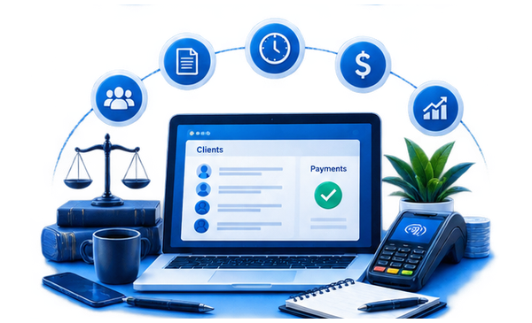 Professional services payment processing illustration